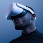 African American man in VR headset